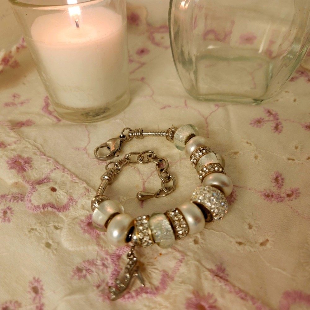 White/ Silver Charm Bracelet